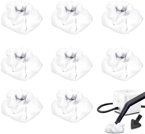 KCOGOO Small Microfiber Bonnet for Dupray Steam Mop - 8 Pack