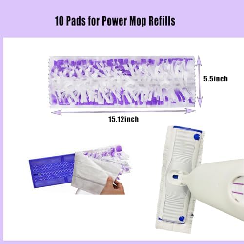 YFLY 10 Pack Disposable Mopping Pads for Swiffer PowerMop
