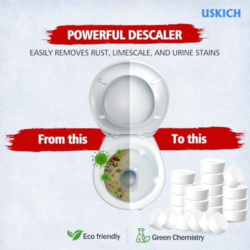USKICH Toilet Bowl Cleaner 40 Tablets with Bleach