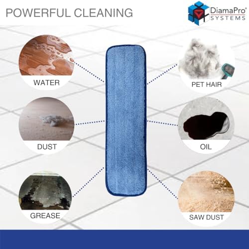 DiamaPro Microfiber 18 Inch 10-Pack Mop Pads
