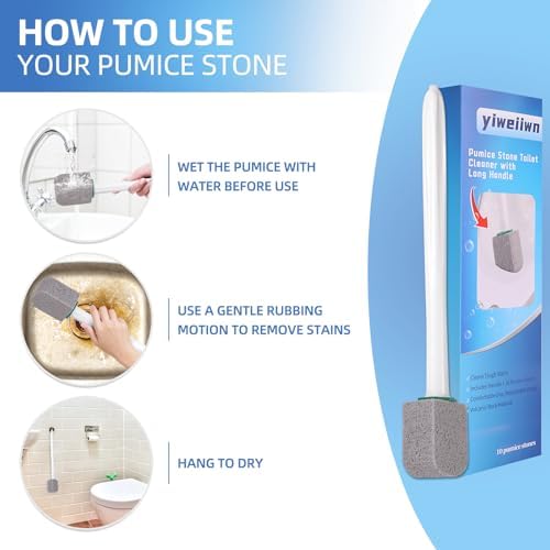 Pumice Stone Toilet Cleaner with 2 Handles and 10 Stones