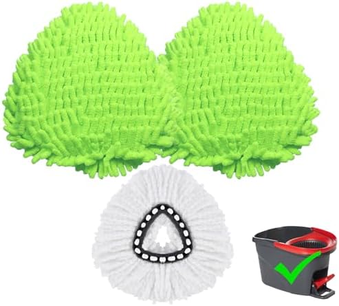 BywoBywo 3 Pack Reusable Microfiber Mop Pads Set
