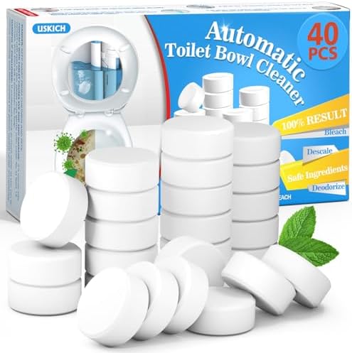 USKICH Toilet Bowl Cleaner 40 Tablets with Bleach