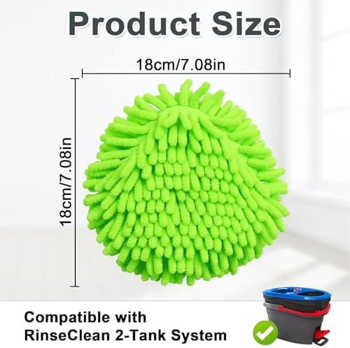 DLAIMI 6-Pack Spin Mop Head Replacement for RinseClean 2 System