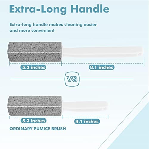 2 Pack Pumice Stones with Extra Long Handle for Toilet Cleaning