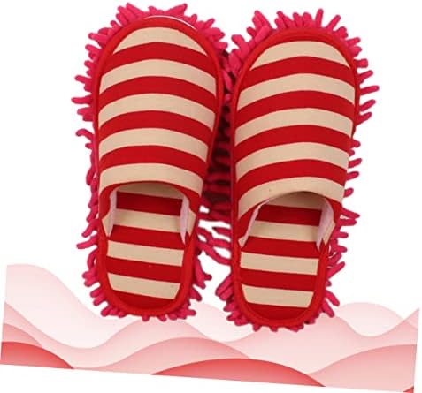 Ipetboom 1 Pair Chenille Cleaning Slippers Cover