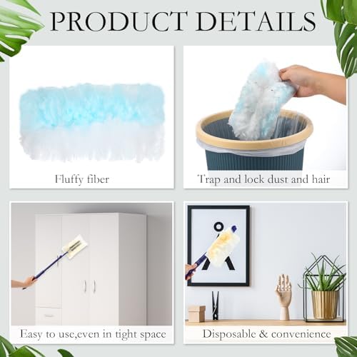 Maxcheck 180 Pcs 180 Disposable Duster Refills with 3 Handles