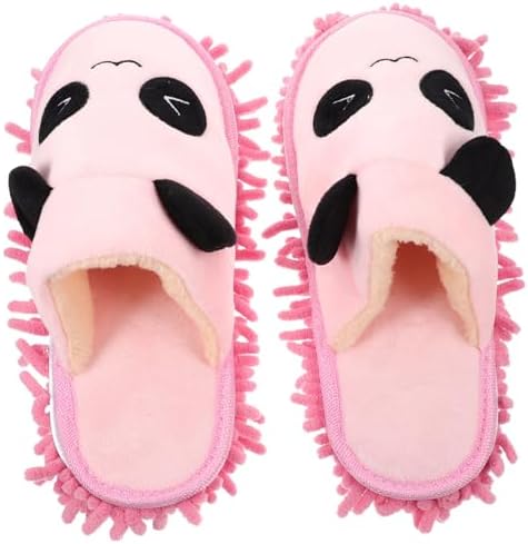 PACKOVE 1 Pair Washable Mop Slippers Cute Panda Design