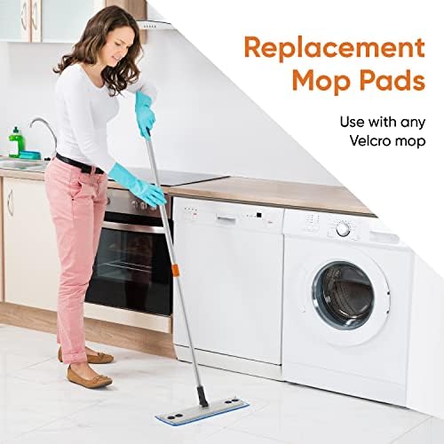 Superio Microfiber Mop Refill 16 Inch Blue 12 Pack Replacement Head