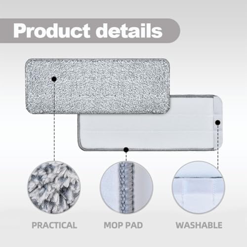 3pcs Washable Fiber Mop Pads for Hardwood and Tile