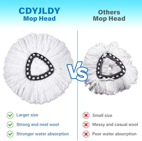 CDYJDY 6 Pack Spin Mop Replacement Head for O-Cedar EasyWring Mop