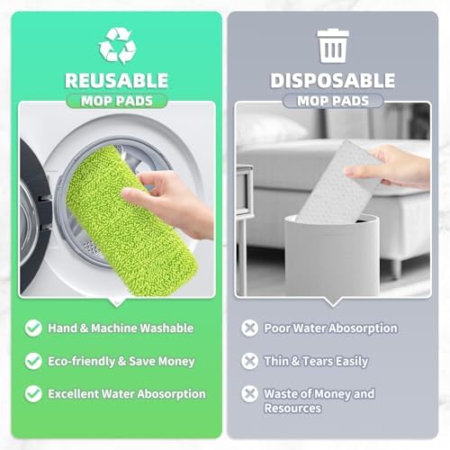4 Pack Reusable X-Large Mop Pads for Swiffer Sweeper XL