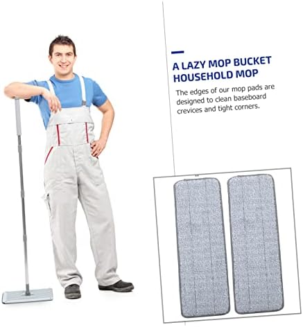 2pcs Microfiber Mop Pads Reusable Floor Cleaning Cloth