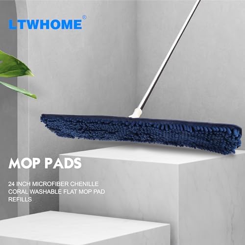 LTWHOME 24 Inch Microfiber Chenille Mop Pad Refills 6 Pack