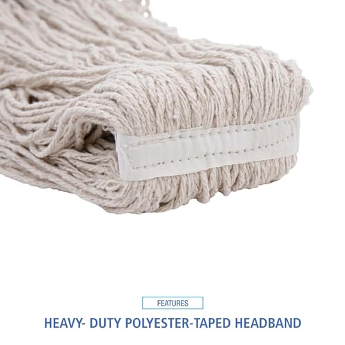 Boardwalk Replacement Mop Head 32-Oz White Premium Cotton