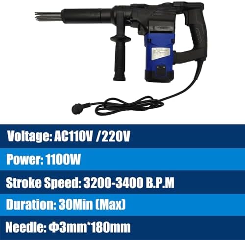 ZHIBIMOI 1100W Electric Needle Rust Remover with 4500BPM 1