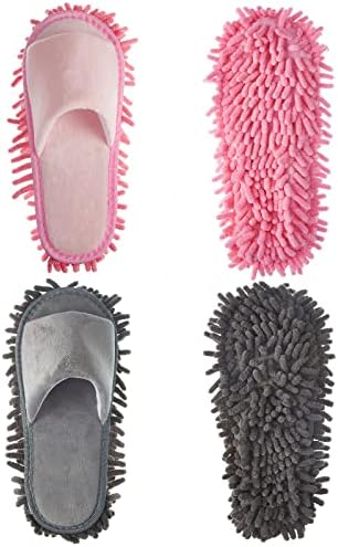 Jecery 2 Pairs Microfiber Mop Slippers for Floor Cleaning