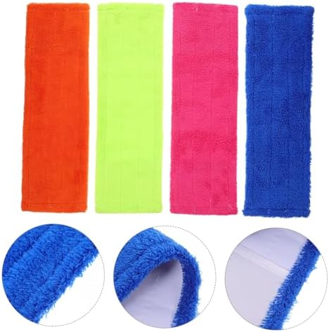 Minkissy 4PCS Coral Fleece Mop Pads Reusable