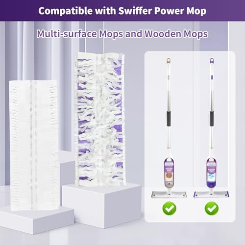40 Pack Disposable Power Mop Pads Refills - Multi-Surface Wood Compatible