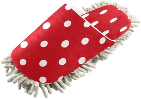 Bulletgxll Mop Slippers Red Dot Microfiber Washable Floor Mop
