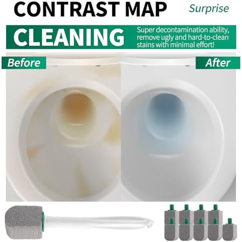 Pumice Stone Toilet Cleaner with Long Handle and 10 Stones