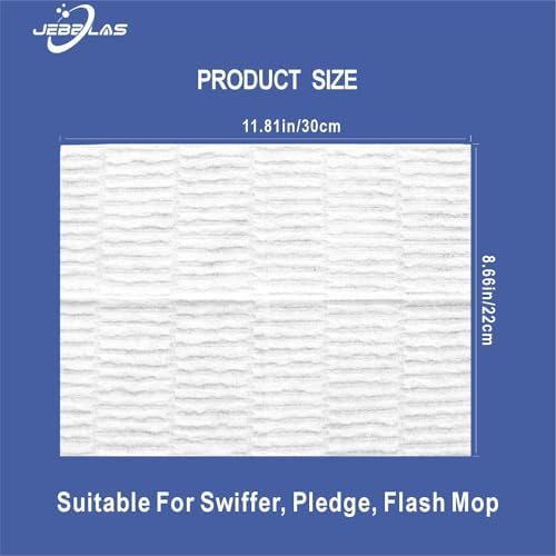 JEBBLAS 60 Pcs Disposable Dry Mop Cloth Refills