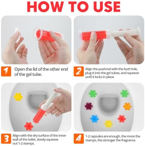 84 Flowers Toilet Gel Stamps - Fresh Scent Long-Lasting Cleaning
