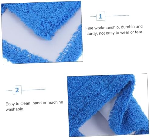 2Pcs Coral Fleece Mop Pads Reusable Replacement Heads