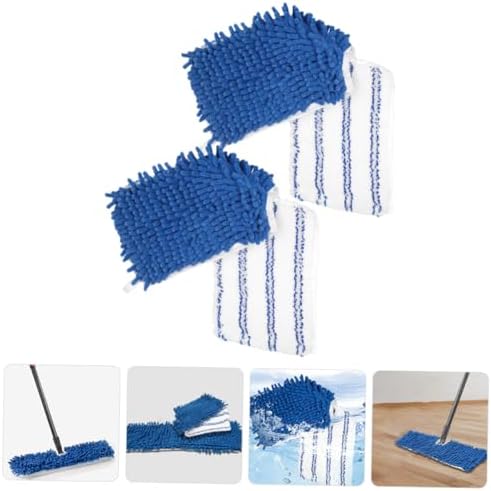 2pcs Chenille Mop Pads Refill Ultra-Fine Microfiber Replacement Heads