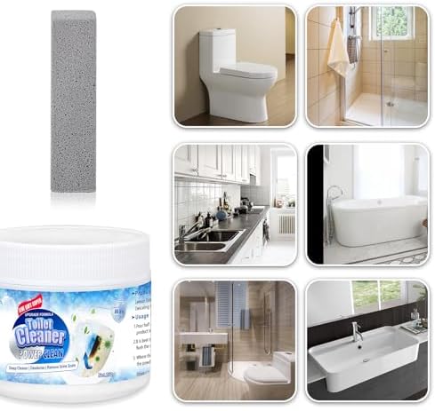 Toilet Bowl Cleaner Powder Pumice Stone Set