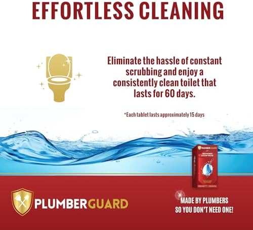 PLUMBERGUARD Toilet Tablets 4 Pack Whitening Stain Removing