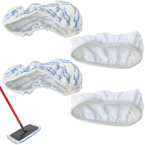 WVYNUYQP Reusable Cotton Microfiber Mop Paddles 4 Pack