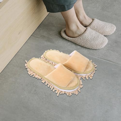 CALLARON 1 Pair Mopping Slippers with Chenille Lining
