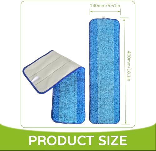 3 Pack Washable Reusable Microfiber Mop Pads for Bona 18 Inch Replacement
