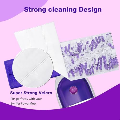 Disposable Mopping Pad Refills for PowerMop 20-Pack Purple