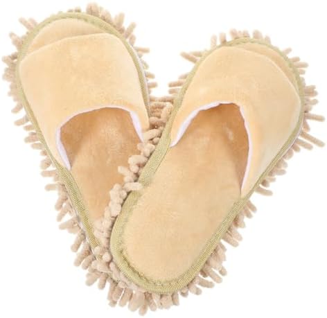 CALLARON 1 Pair Mopping Slippers with Chenille Lining