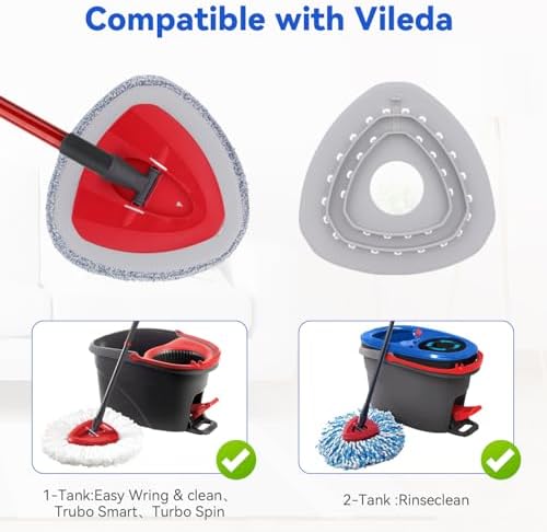 Sgizoku Spin Mop Head Refill - 6 Cloth Pads with Base