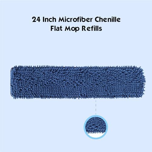 LTWHOME 24 Inch Microfiber Chenille Mop Pad Refills 6 Pack