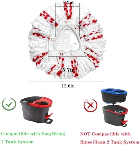 Fazlynyi 2Pack Spin Mop Replacement Heads - 40 More Cleaning Power