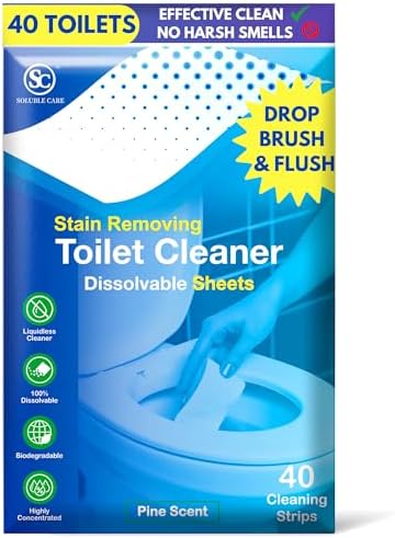 Dissolvable Toilet Bowl Cleaner Sheets - 40 Sheets Pine Scent