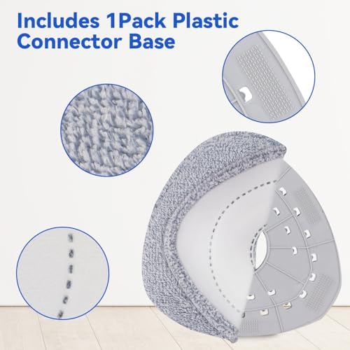 Sgizoku Spin Mop Head Refill - 6 Cloth Pads with Base