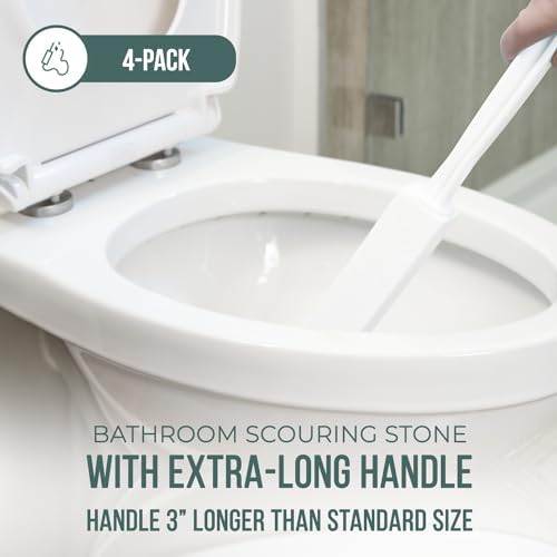Powerstone Pumice Stone Toilet Cleaner with Long Handle - 4 Pack