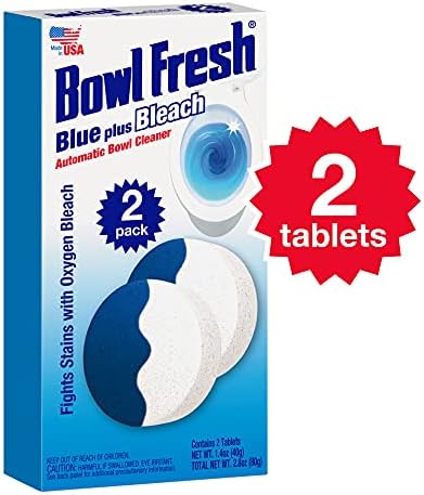 Bowl Fresh Blue Plus Bleach Toilet Cleaner Tablets 2 Count Pack of 5