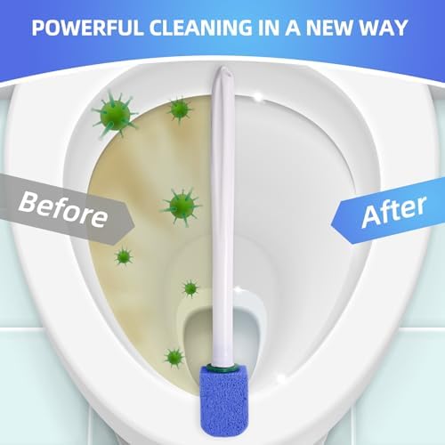 Yiweiiwn Pumice Stone Cleaner with 2 Handles and 10 Stones Blue
