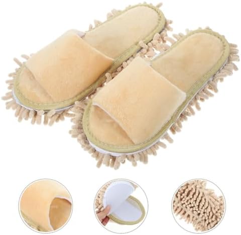 CALLARON 1 Pair Mopping Slippers with Chenille Lining