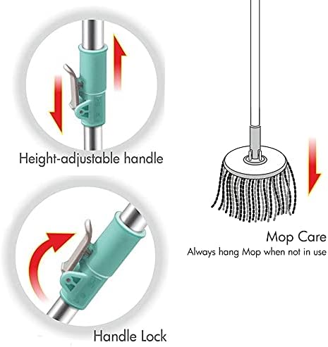 Spotzero by Milton Spin Mop Refill Set Aqua Green