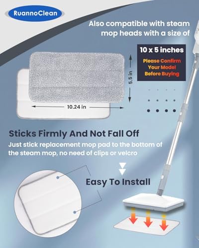 RuannoClean Steam Mop Pads 6-Pack for Seyola FEPPO Others