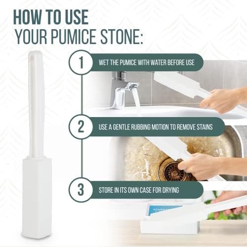 Powerstone Pumice Stone Toilet Cleaner with Long Handle - 4 Pack