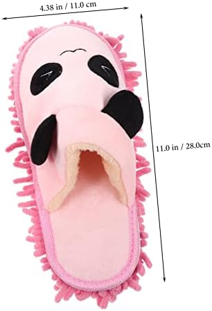 PACKOVE 1 Pair Washable Mop Slippers Cute Panda Design