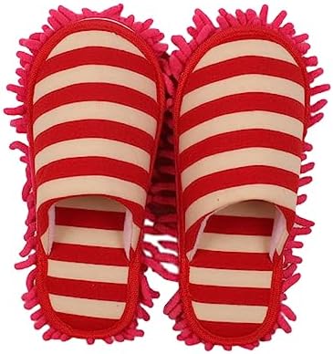 Ipetboom 1 Pair Chenille Cleaning Slippers Cover